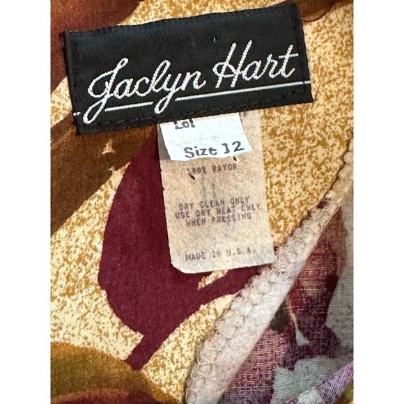 Vintage Jaclyn Hart Floral Print Midi Dress Sz 12 - Picture 3 of 5